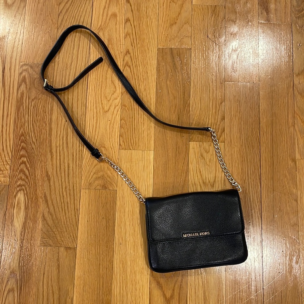 Michael Kors Black and Gold Cross Body